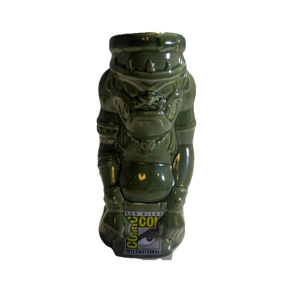 Tiki Farm Green Bruiser Tiki Mug Tumbler San Diego Comic Con 2017 Squindo Skull - Picture 1 of 7